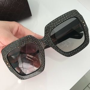 Gucci Oversized Rhinestone Sunglasses
